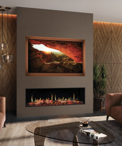 Gazco Onyx Fusion electric fire with realistic flame effect, supplied and installed by Nulty Providers